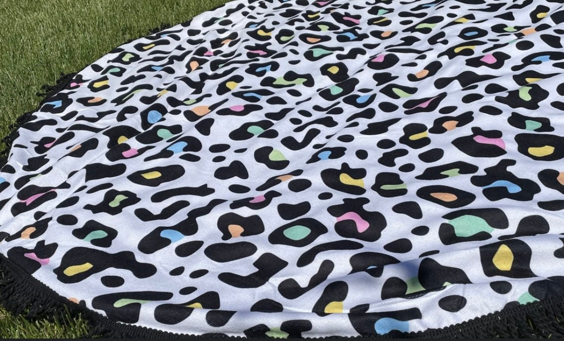 Big Round Fringed Microfiber Beach Towels
