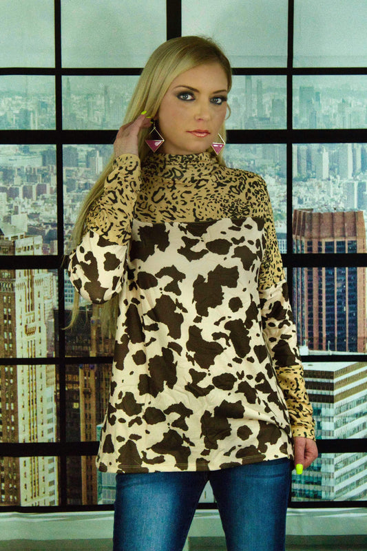 Madelines Mixed Animal Print Sweater Top