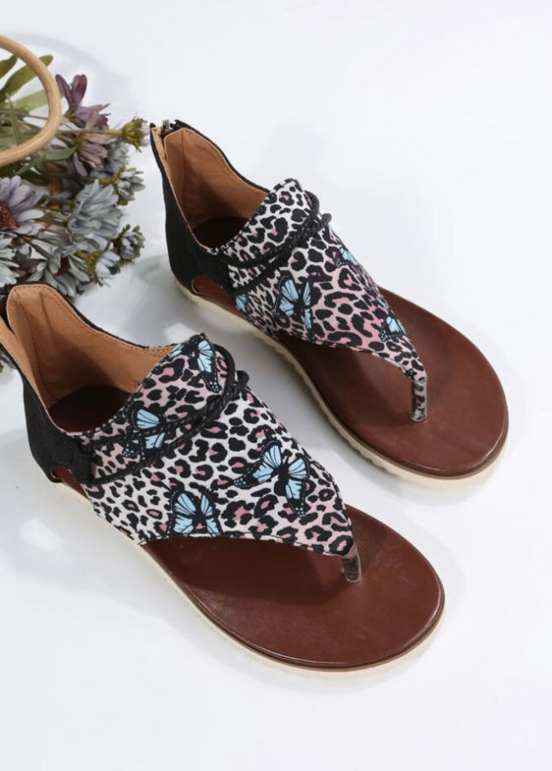 Leopard Butterfly Sandals