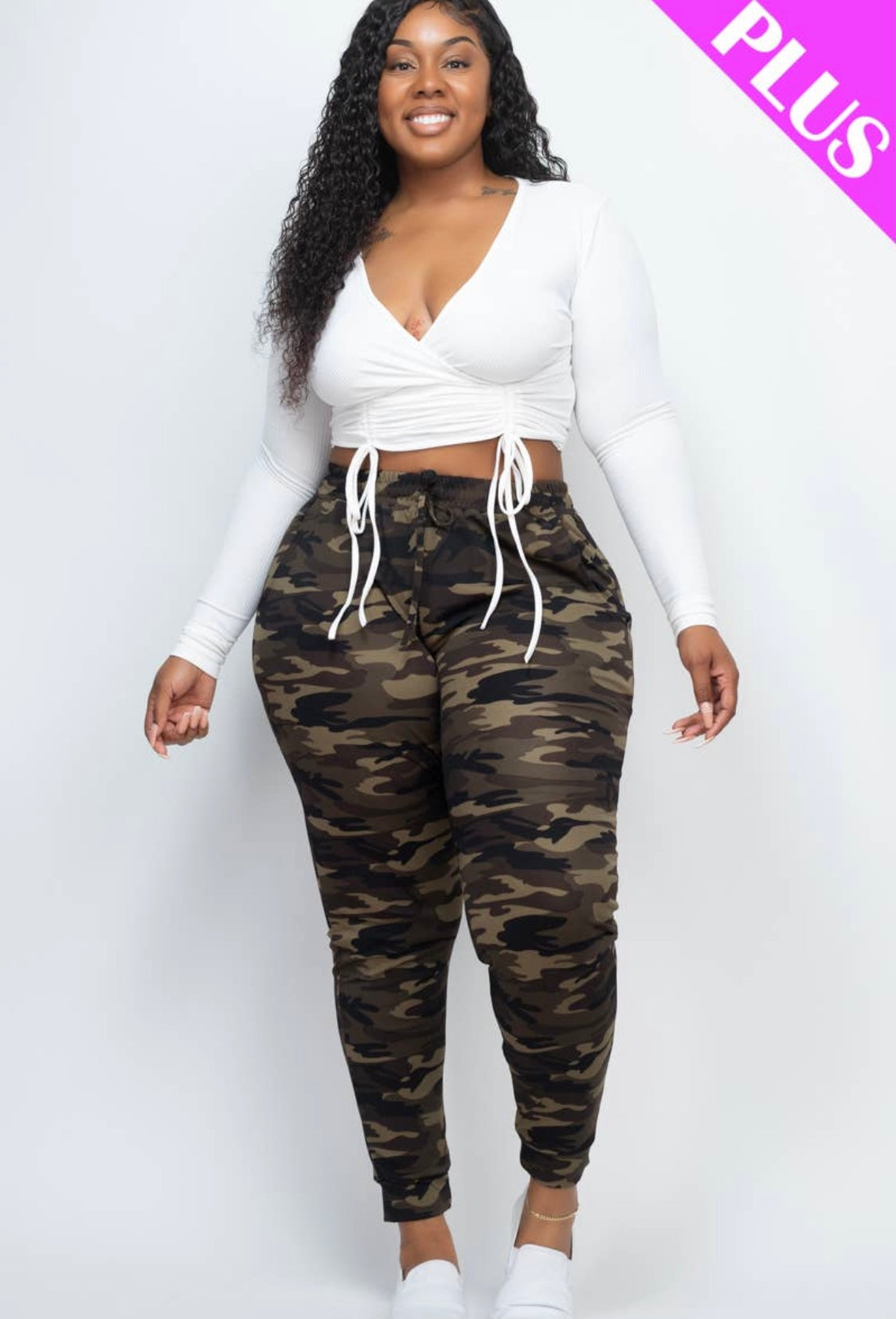 Camo French Terry Drawstring Pants