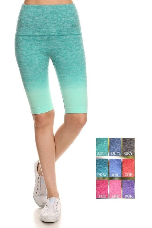 Yelete Dip Dye Ombre Athletic Biker Shorts