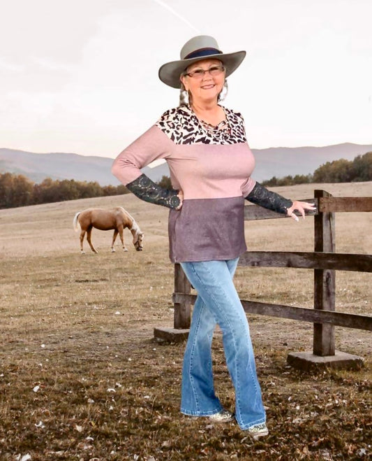 Leopard Loves Lacey Top