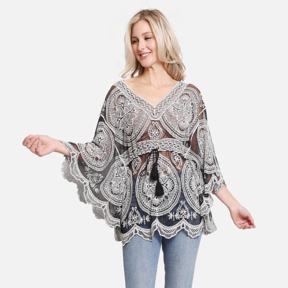 Sheer Crochet Tops-multiple colors