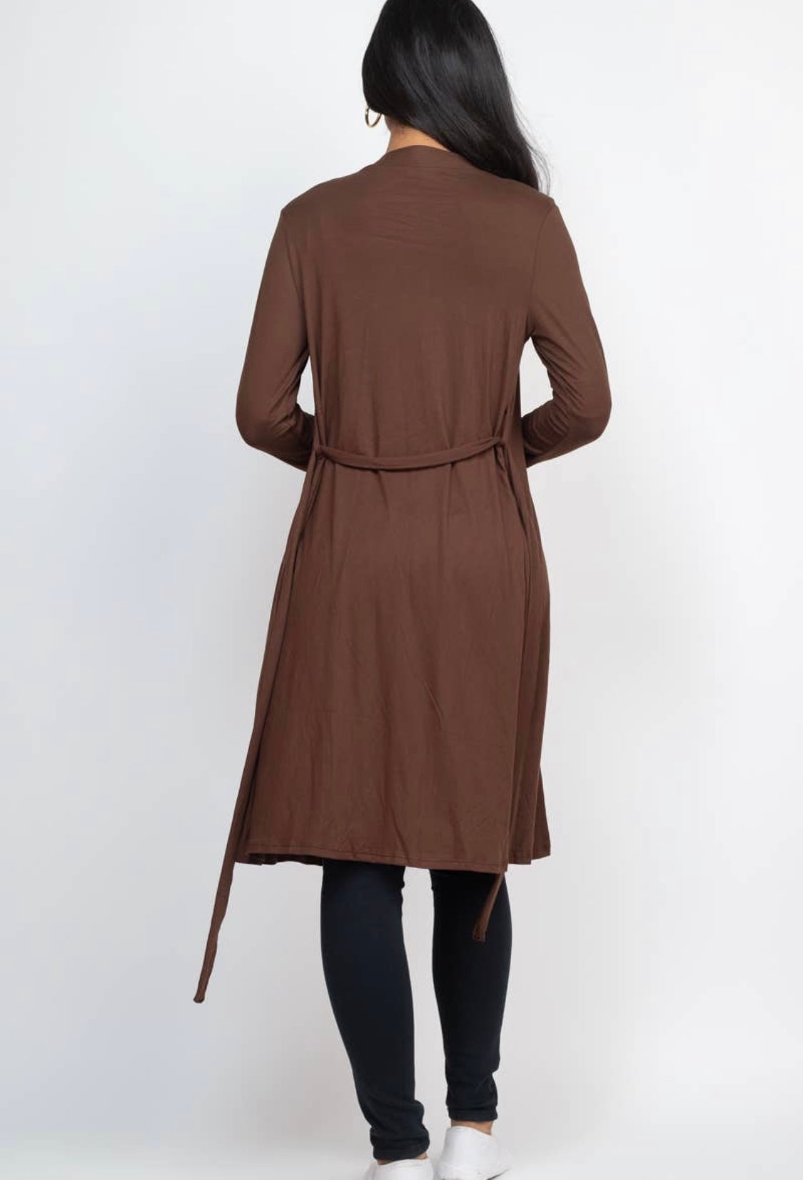 Open Front Belted Cardigan