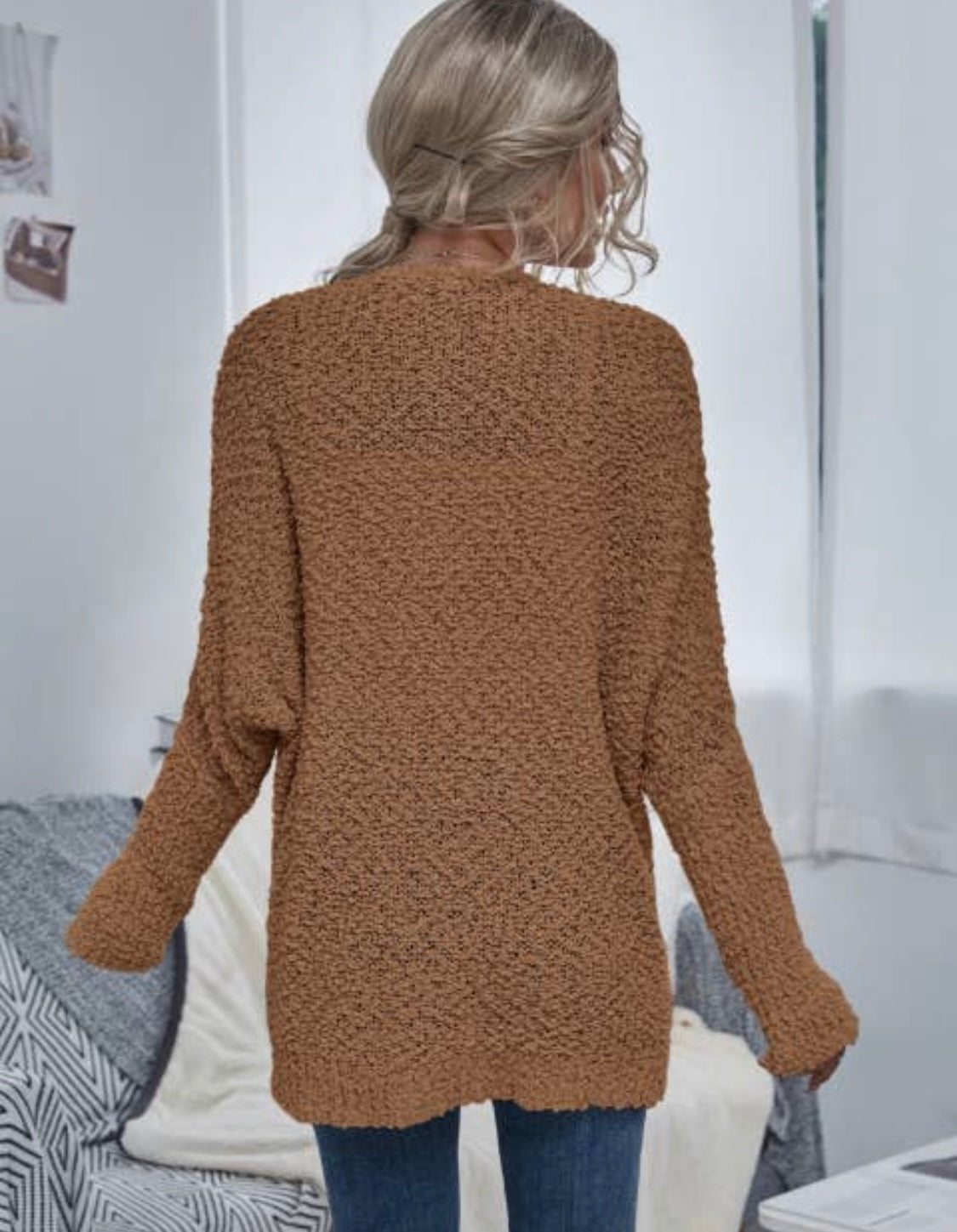 Brown Chunky Knit Cardigan