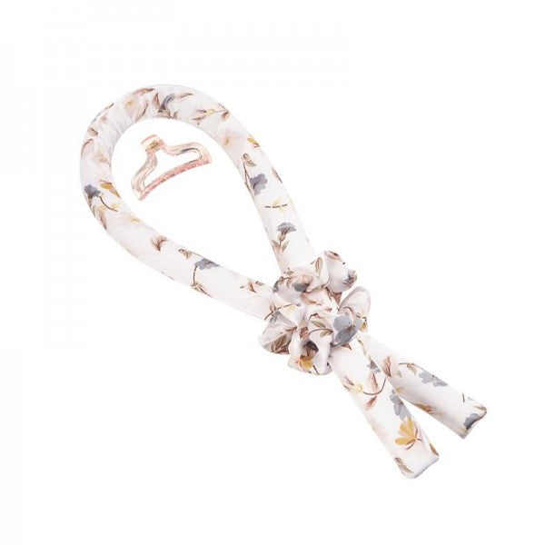 Floral Print Satin Heatless Hair Curler Set