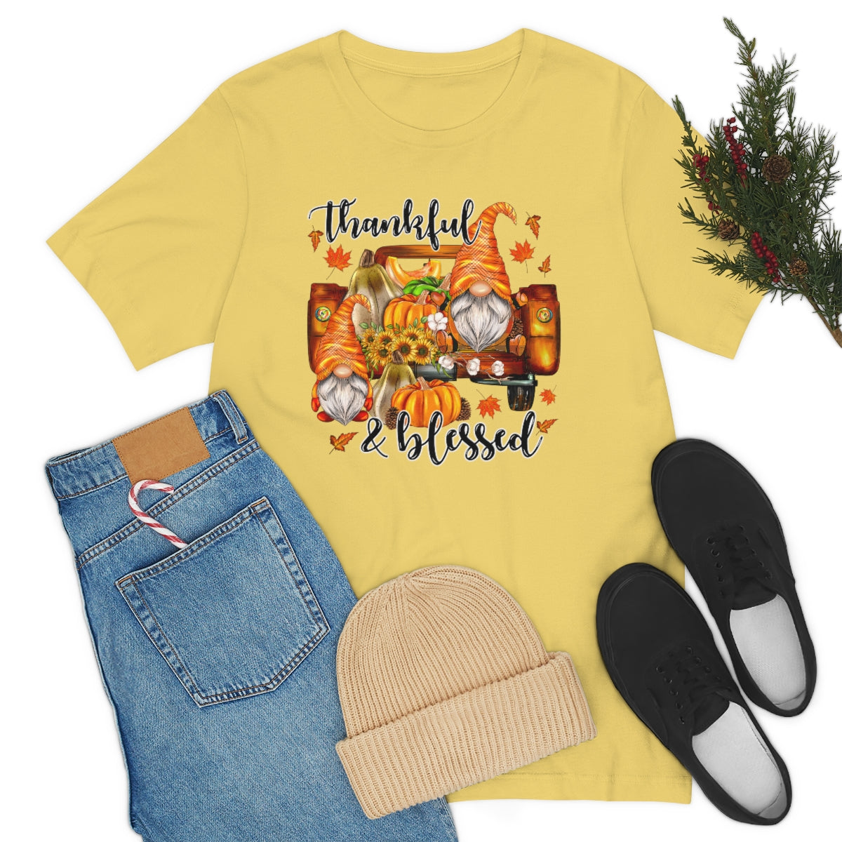 Thanksgiving Gnomes- Bella Canvas Unisex Jersey Short Sleeve Tee