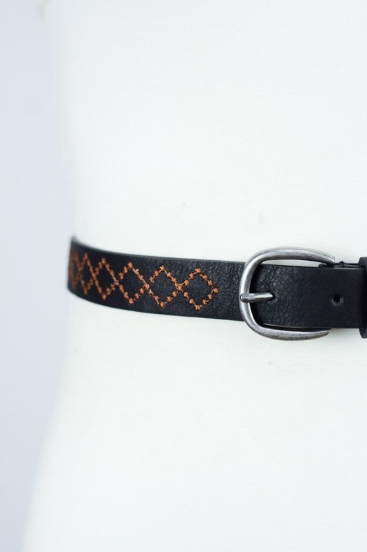Skinny Punched Out Belt-2 Colors