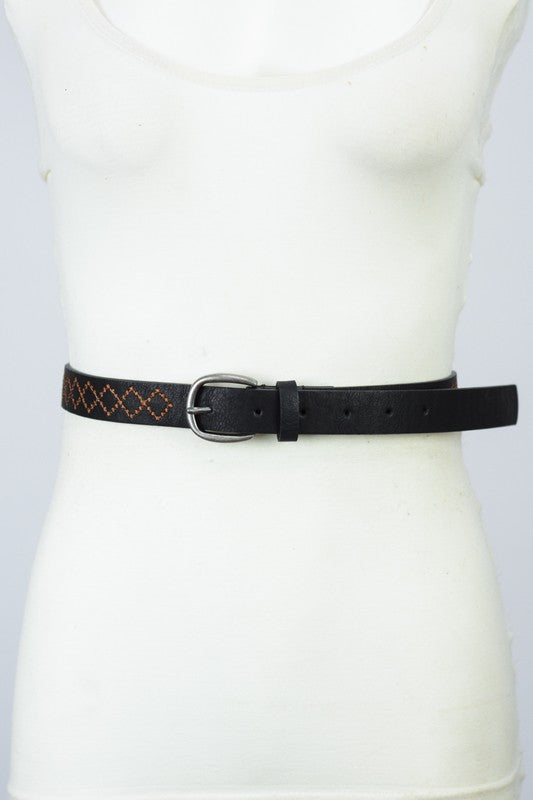 Skinny Punched Out Belt-2 Colors