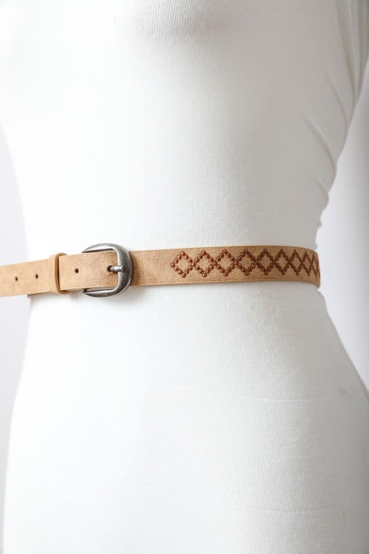 Skinny Punched Out Belt-2 Colors