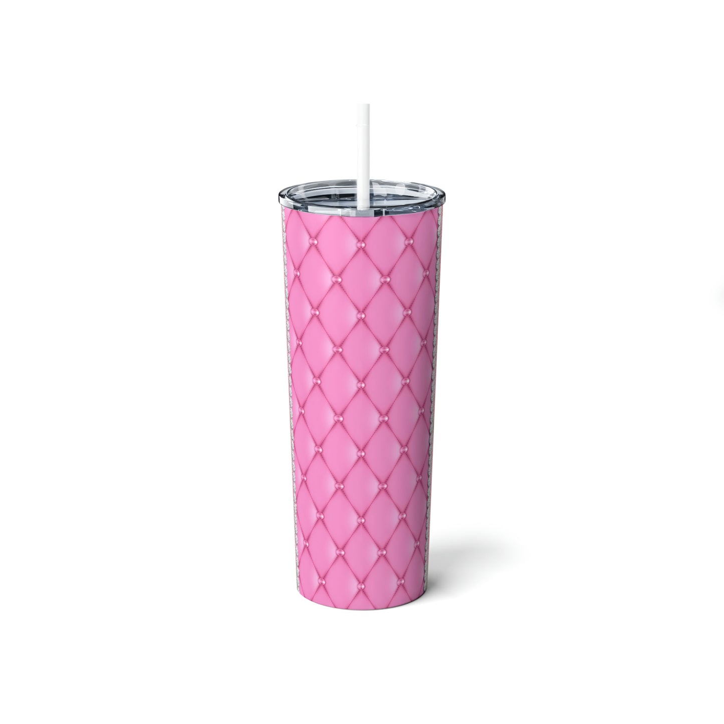 Bubblegum Pink Marilyn Skinny Steel Tumbler with Straw, 20oz