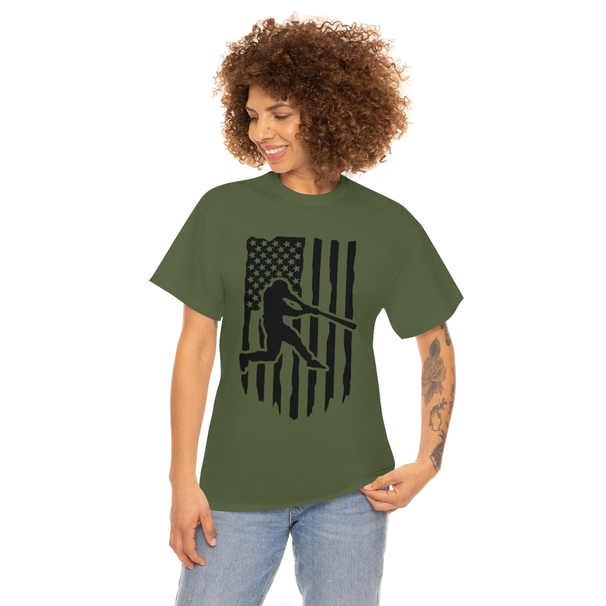 Unisex Baseball Flag Cotton Tee