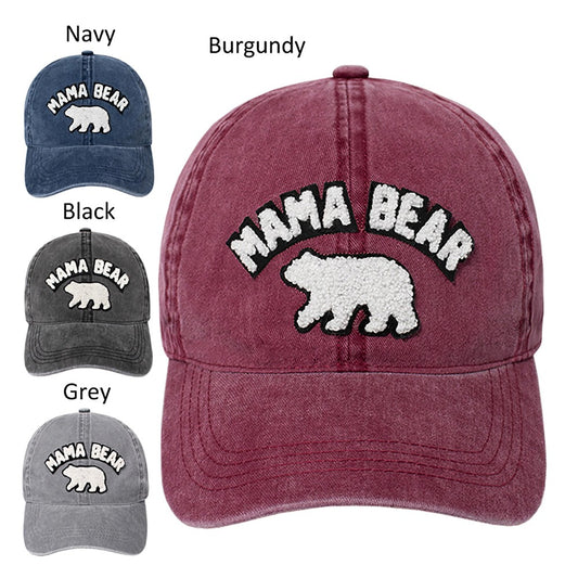 Chenille "MAMA BEAR" Baseball Cap