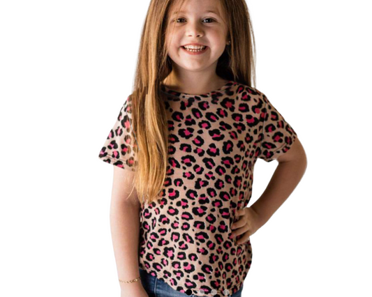 Rose Leopard Girls Tee