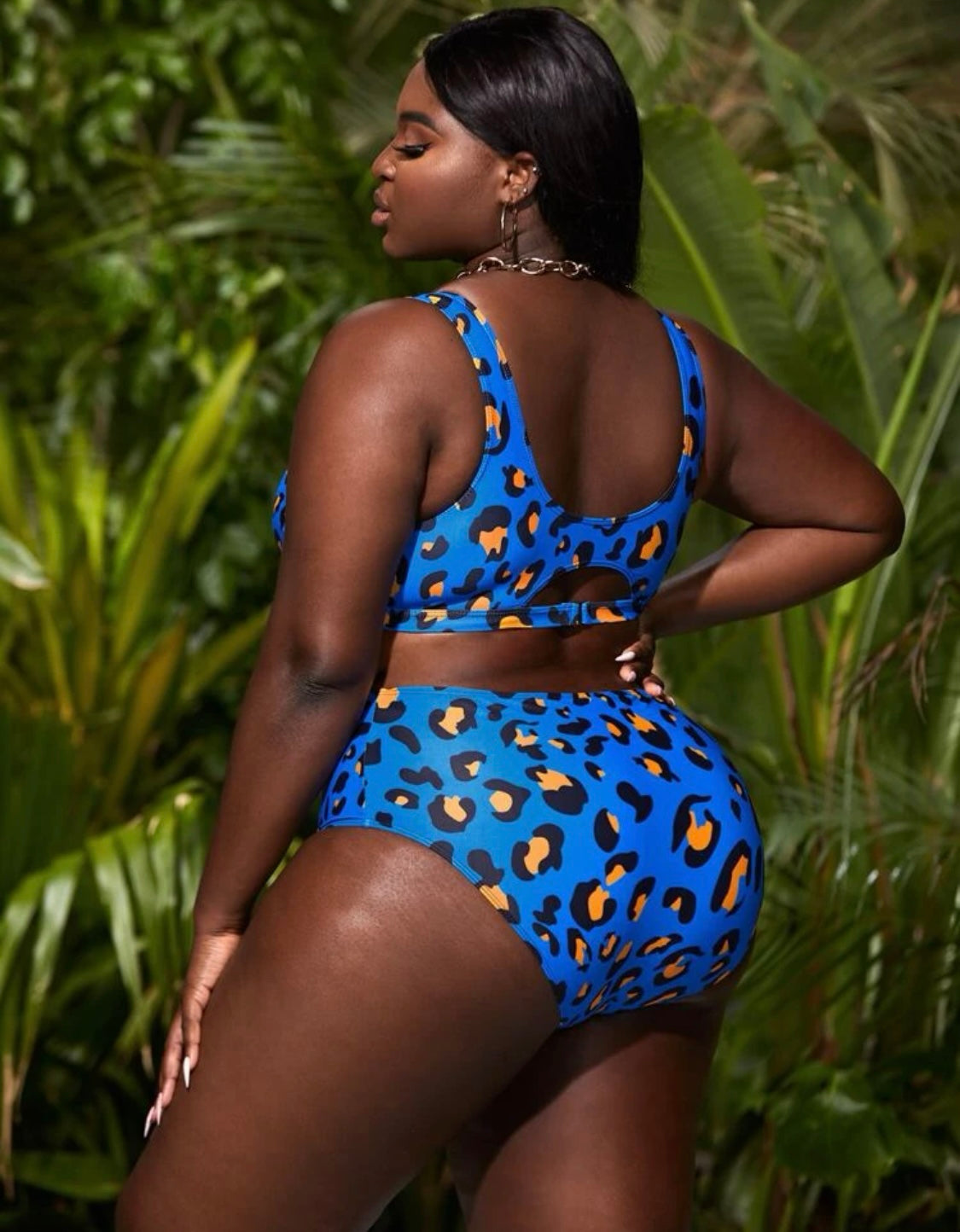 High Waisted Leopard 2PC Swimsuit-Curvy