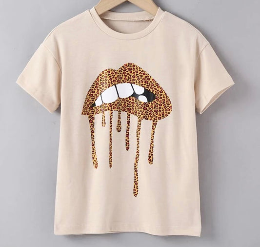 Kids Leopard Lip Graphic Tee