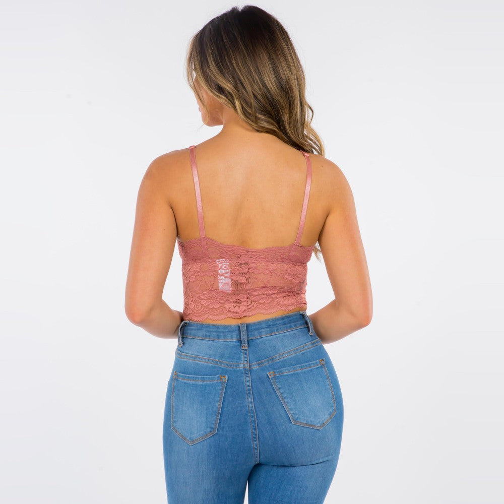 Women's Padded Midi Lace Bralette