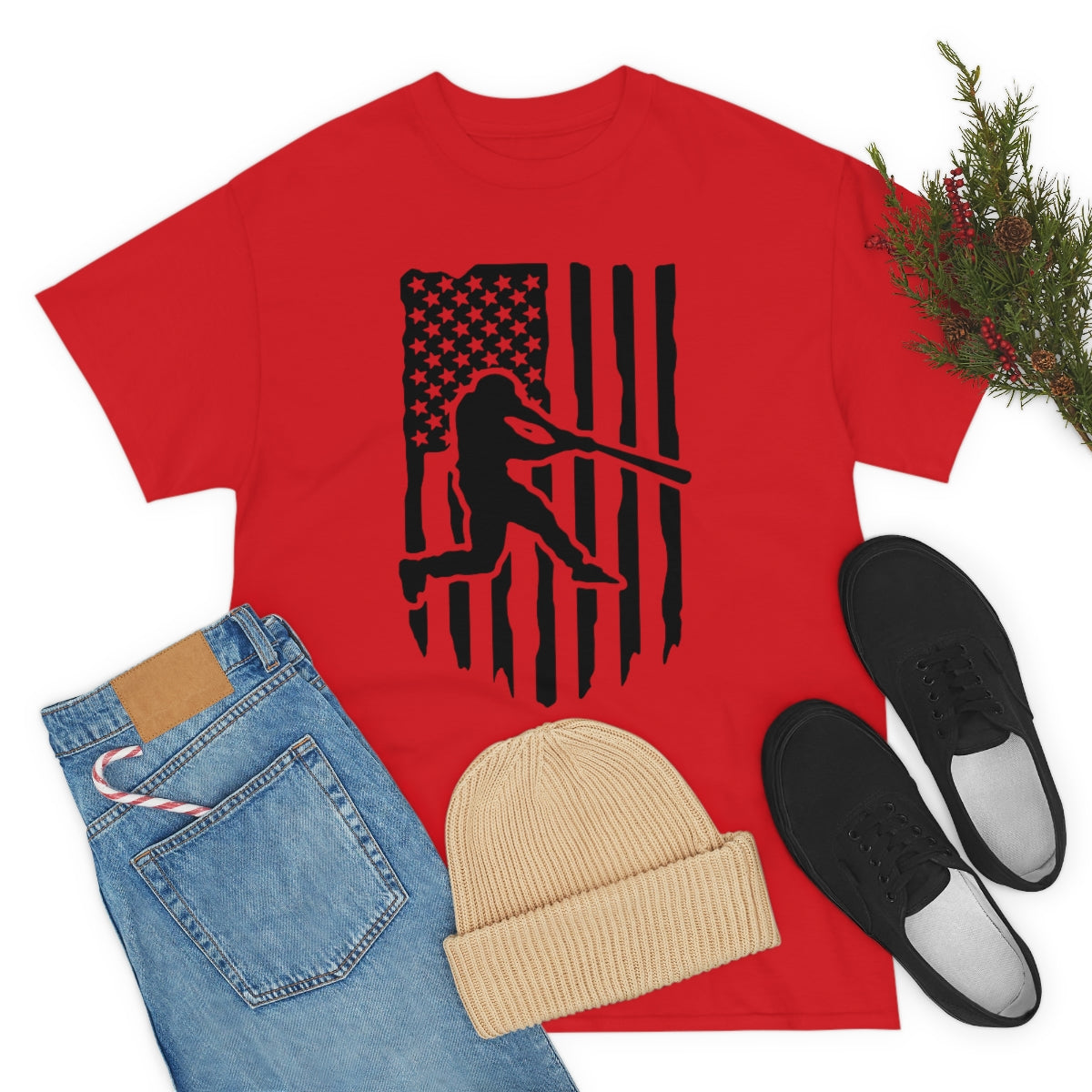 Unisex Baseball Flag Cotton Tee