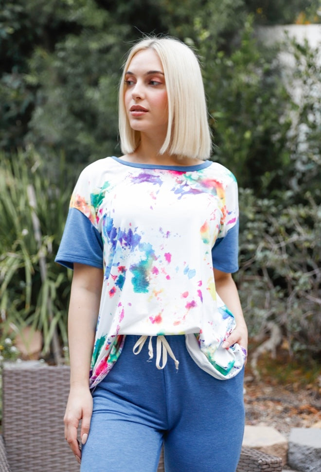 Tina’s Multi Blush Tie Dye 2pc Loungewear Set