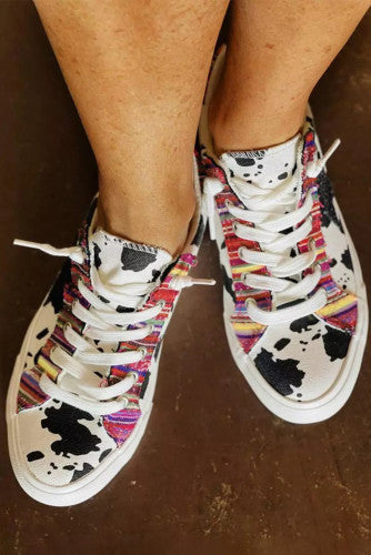 Cow Print Serape Canvas Shoes