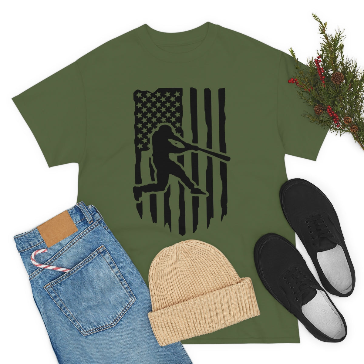 Unisex Baseball Flag Cotton Tee