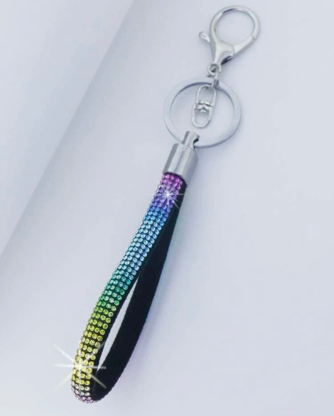 Rhinestone Decor Strap Keychains