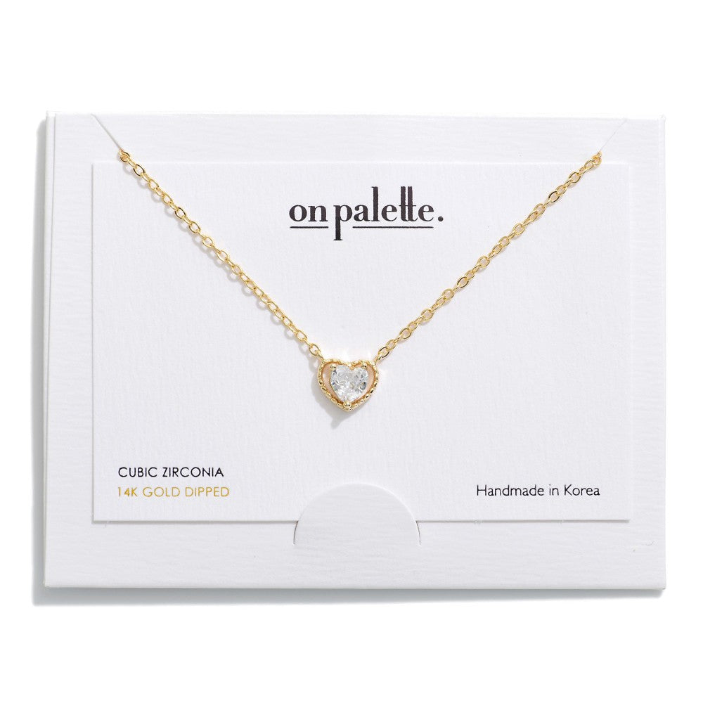 Cubic Zirconia Heart Necklace