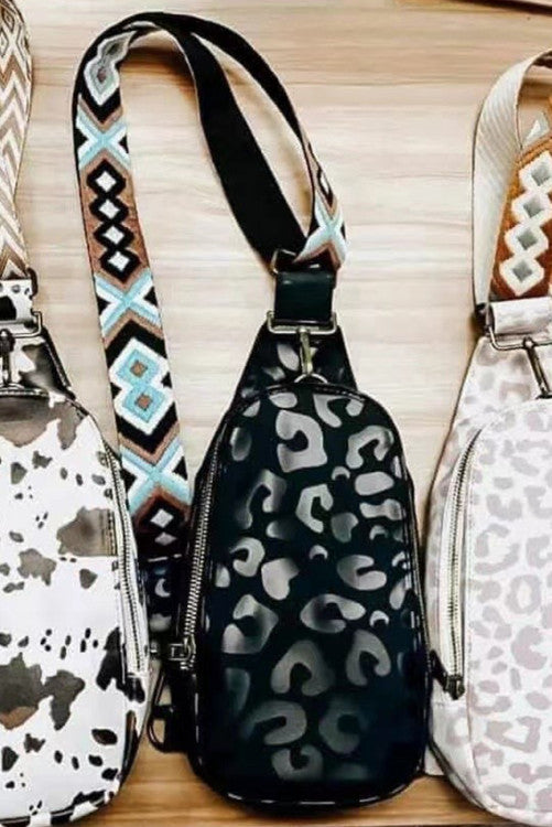 Crossbody Sling bags w/ embroidered guitar strap-Solids & Various Prints Available