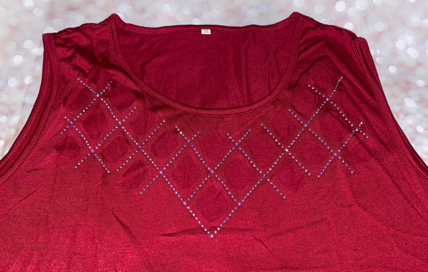 Bling Hollow Hot Drill Tank-Black or Wine