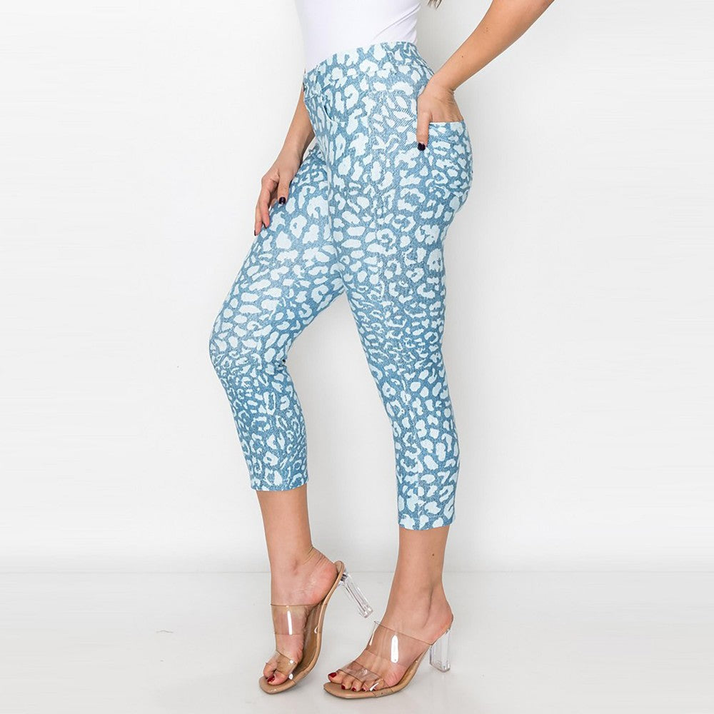 Cotton Clouded Skies Capri Jeggings