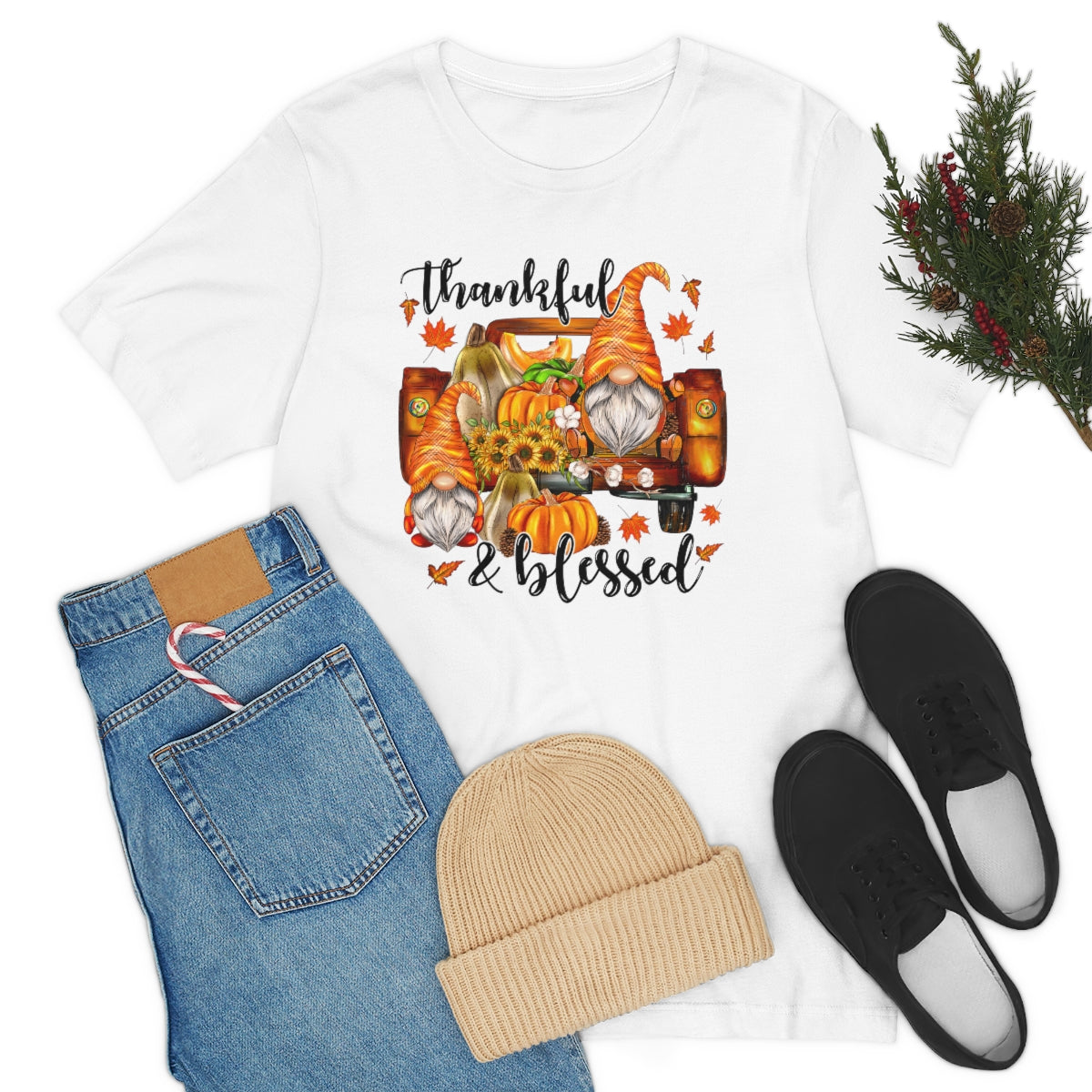 Thanksgiving Gnomes- Bella Canvas Unisex Jersey Short Sleeve Tee
