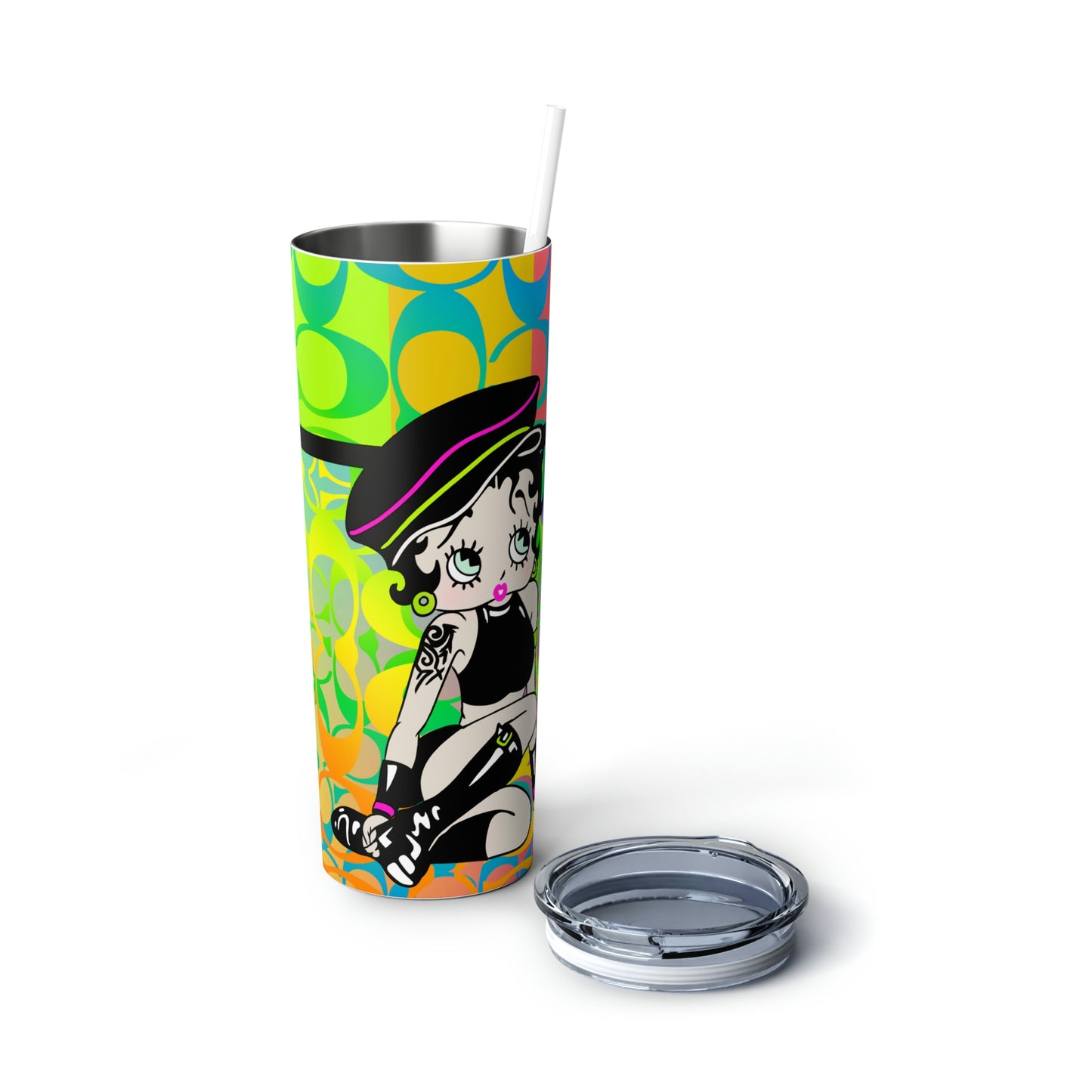 B Boop Skinny Steel Tumbler with Straw, 20oz