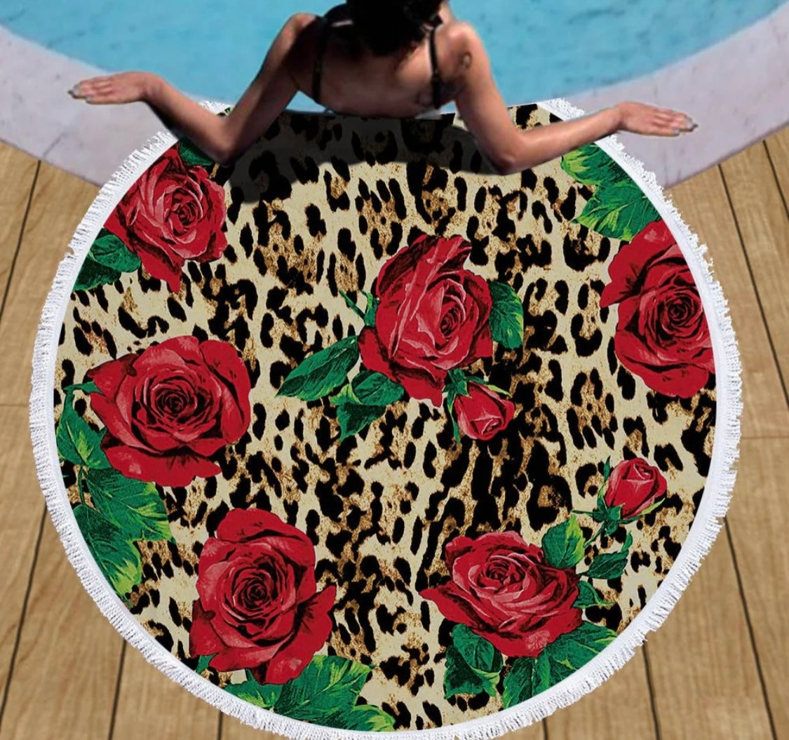 Big Round Fringed Microfiber Beach Towels