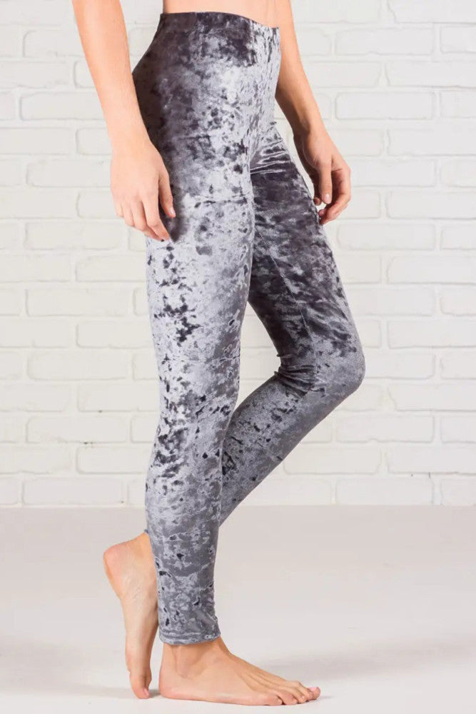 Gray Velvet High Rise Leggings