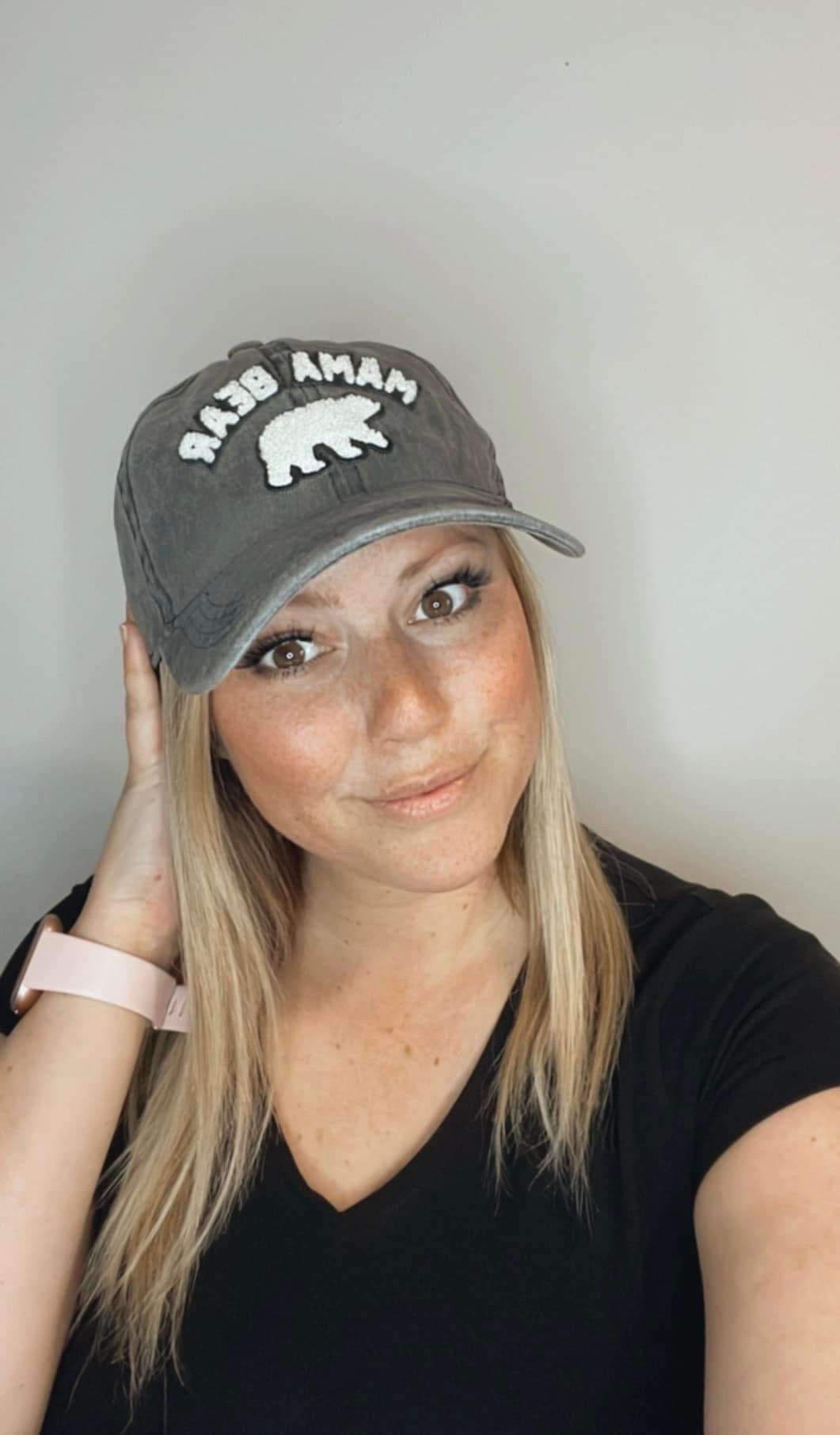 Chenille "MAMA BEAR" Baseball Cap