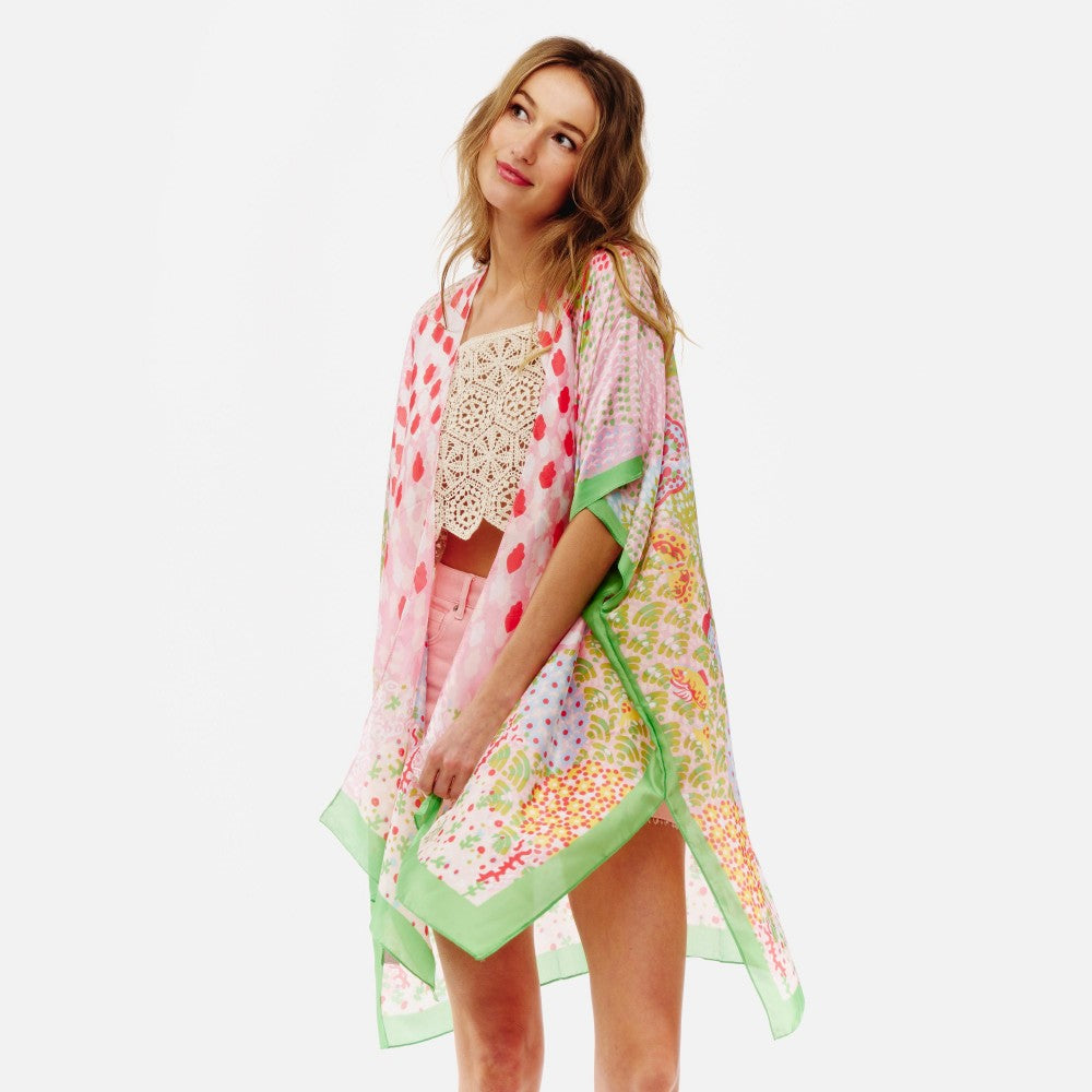 Lightweight Spring Tree Print Kimono