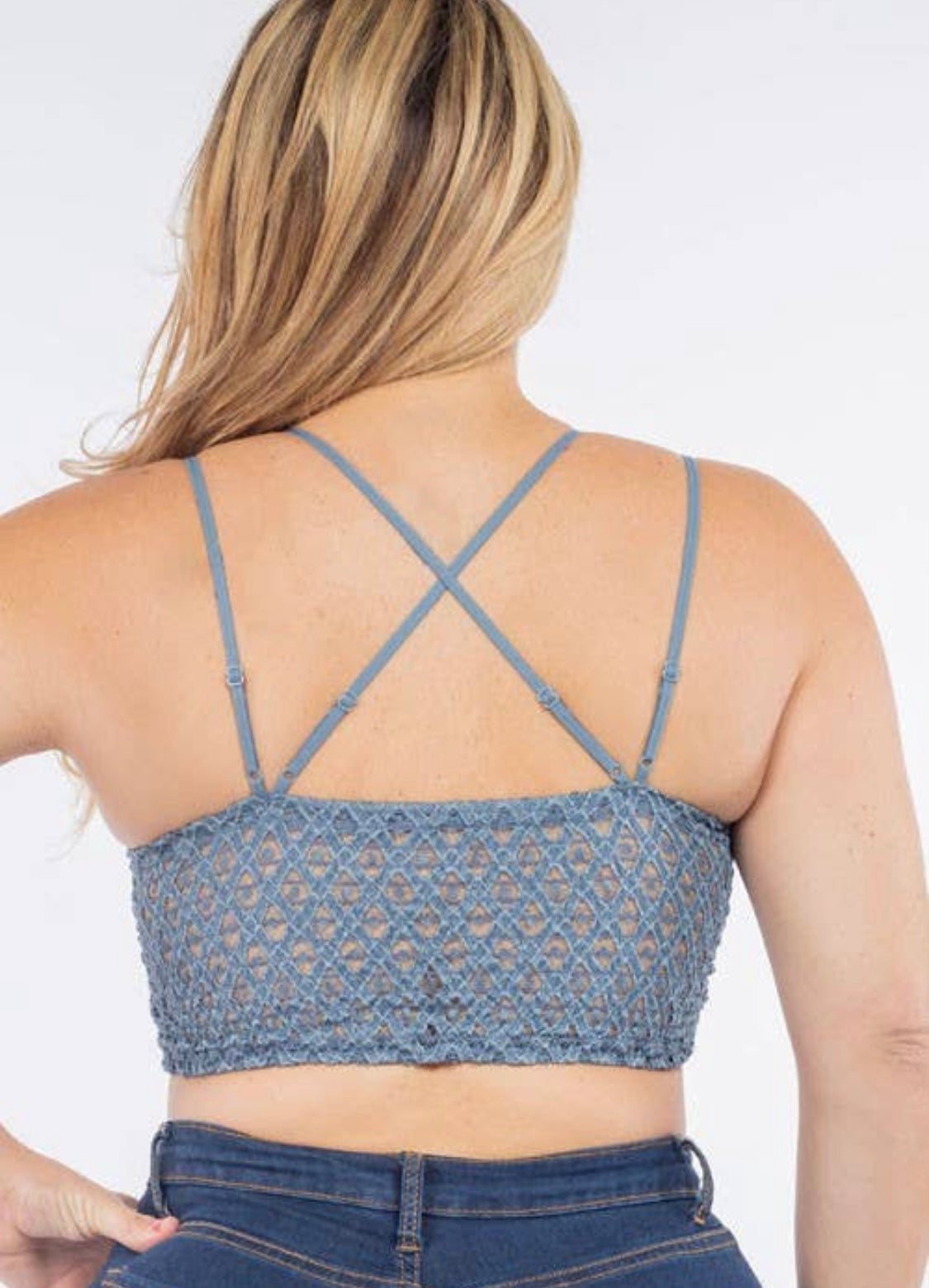 Black Scalloped Lace Cami Bralette- Curvy