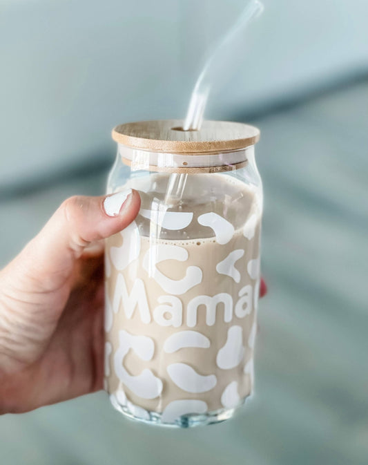 Leopard Mama 16oz Glass