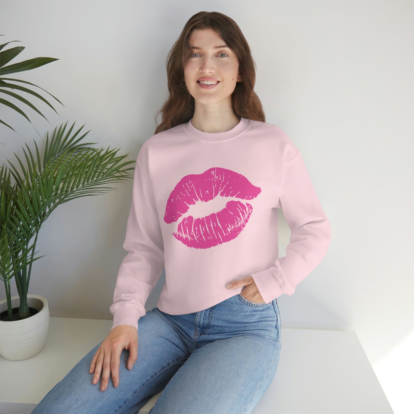 Hot Pink Lips Crewneck Sweatshirt
