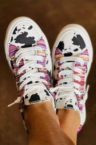 Cow Print Serape Canvas Shoes