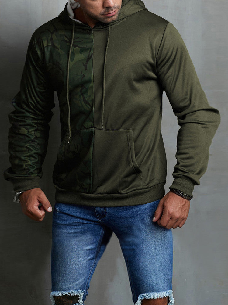 Men Camo Colorblock Hoodie