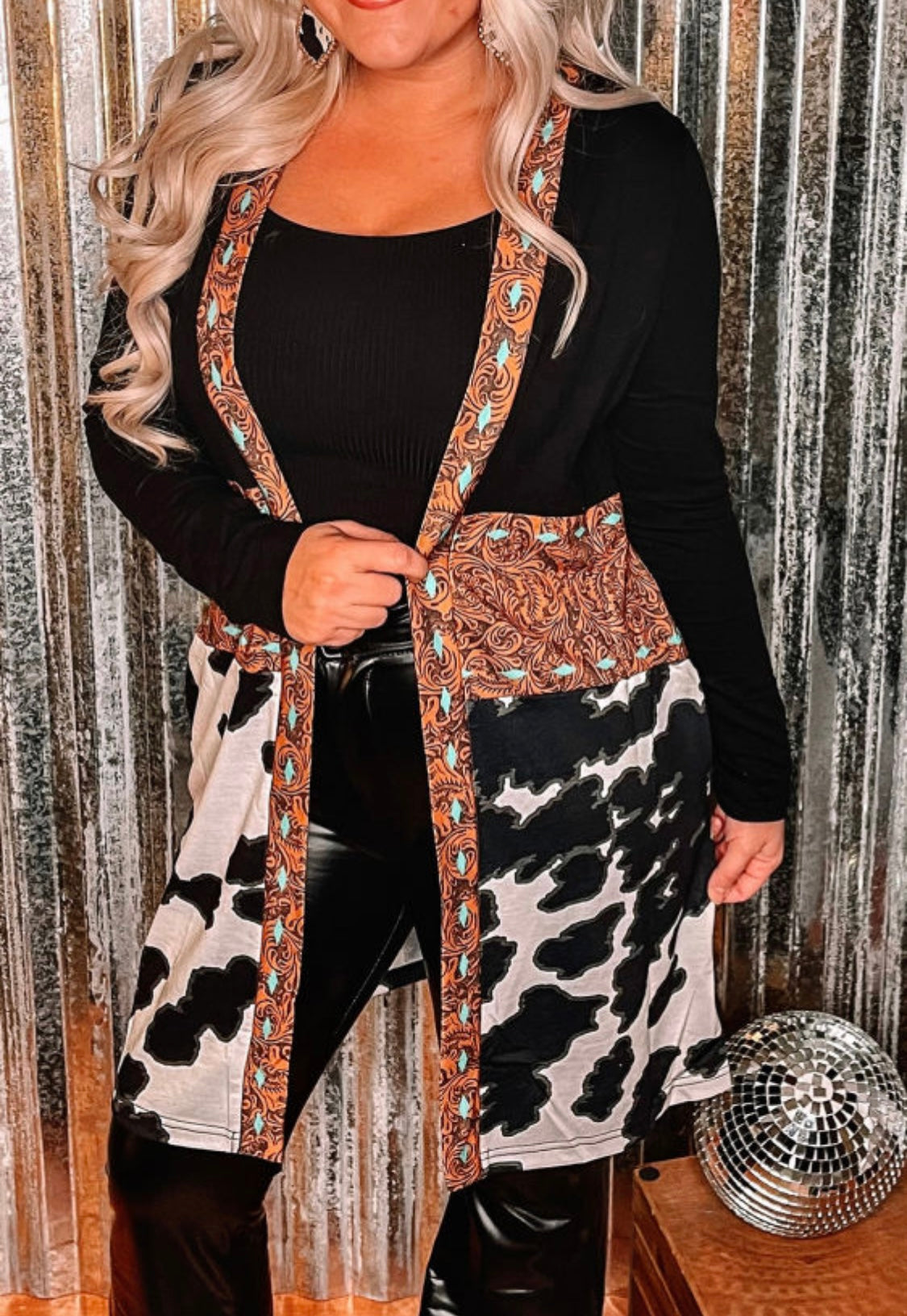 Pretty Paisley Cow Print Cardigan