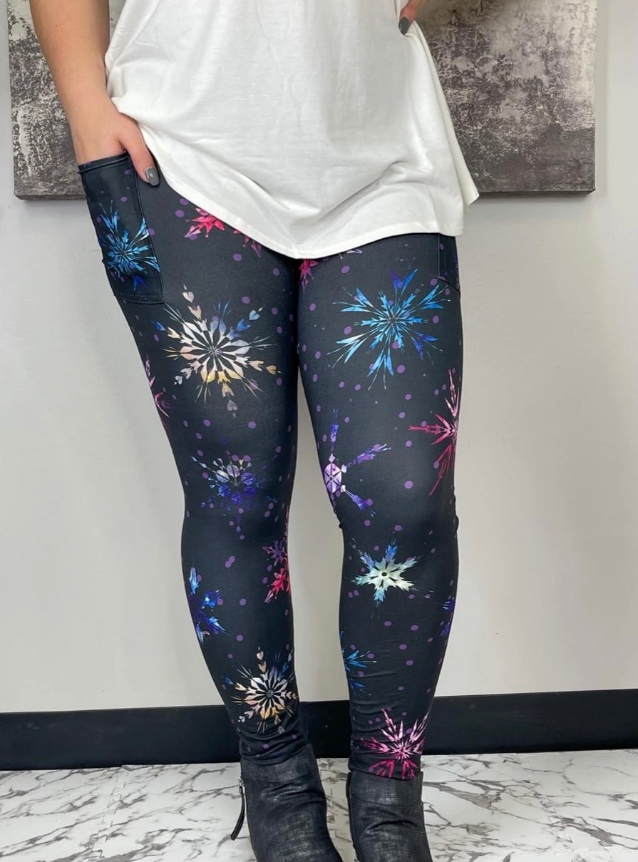 Amazing Snowflake leggings with pockets