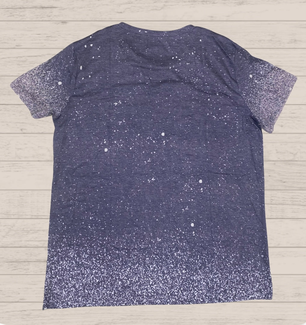 Floral Skull Bleach Splatter Printed Tee