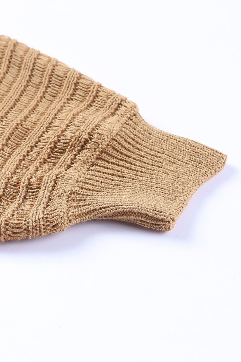 Khaki Open Front Fringed Cardigan