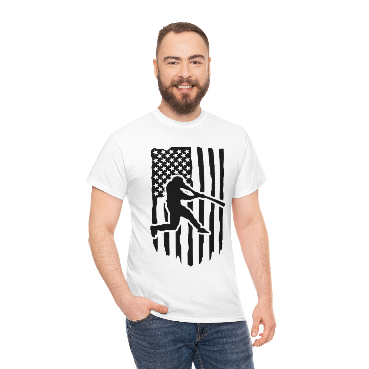 Unisex Baseball Flag Cotton Tee
