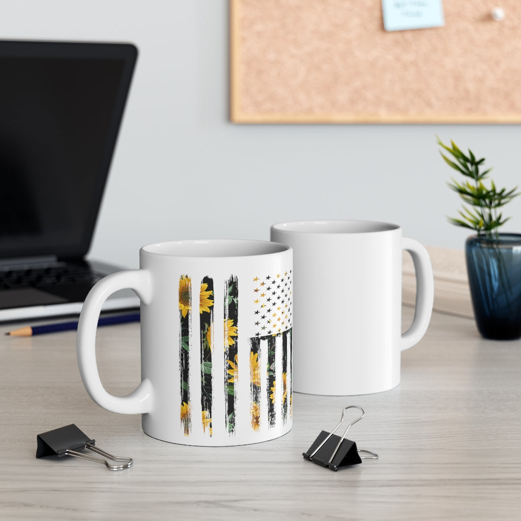 Sunflower Flag Ceramic Mug 11oz