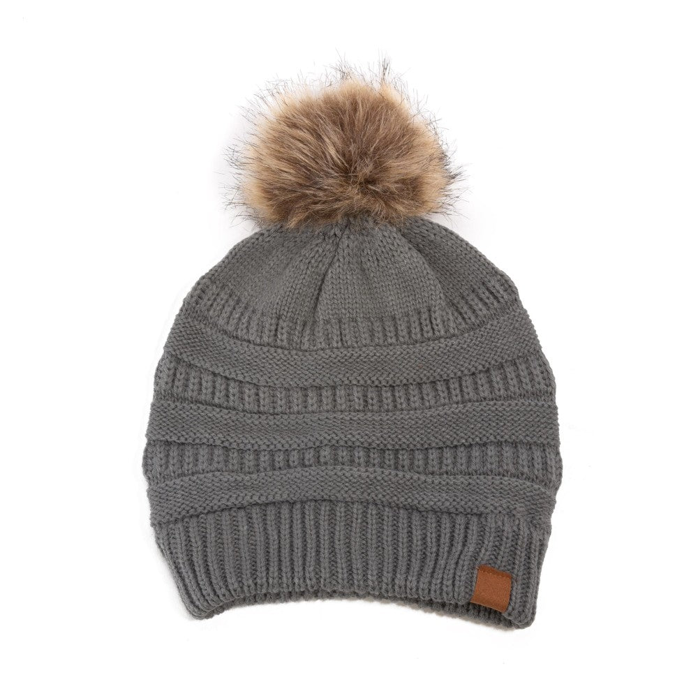 Knit Beanie with Pom Pom