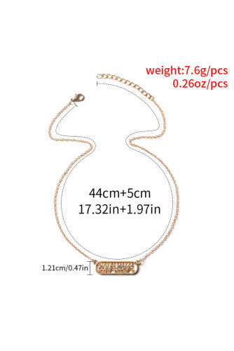 MAMA Rhinestone Gold Tone Necklace