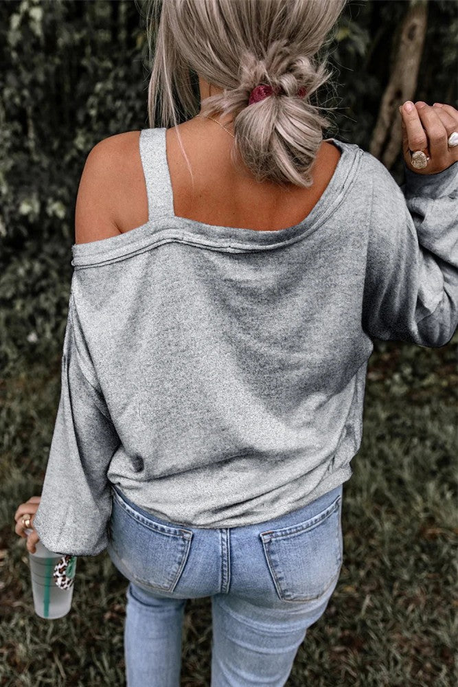 Pink Polka Dot Pumpkin Cold Shoulder Top